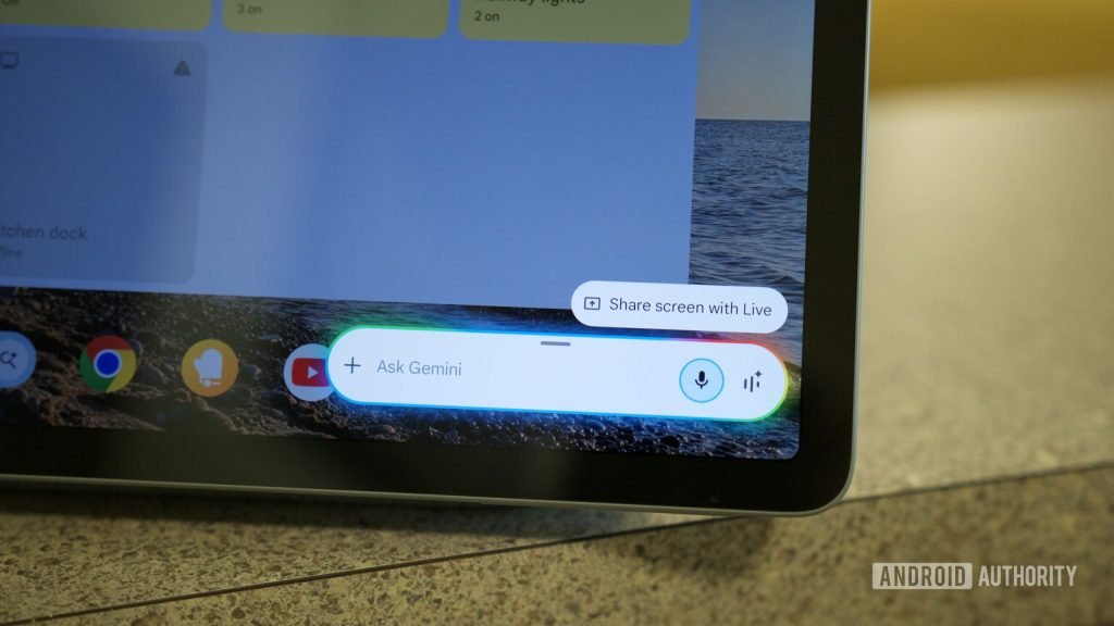 Gemini prompt on the Google Pixel Tablet.