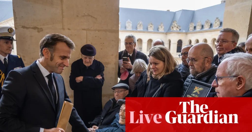 Europe marks Armistice Day under shadow of war as Russia attacks Ukraine overnight – live | Europe