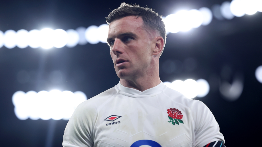George Ford of England looks dejected following the team's defeat during the Autumn Nations Series 2024 match between England and New Zealand All Blacks at the Allianz Stadium on November 02, 2024 in London, England.