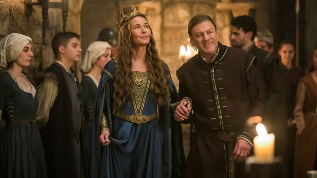 MGM+ series Robin Hood finally reveals Eleanor of Aquitaine, but you’ll never guess Connie Nielsen’s inspiration for the role Sean Bean holds Connie Nielsen's hand while leading her around a banquet hall filled with staff