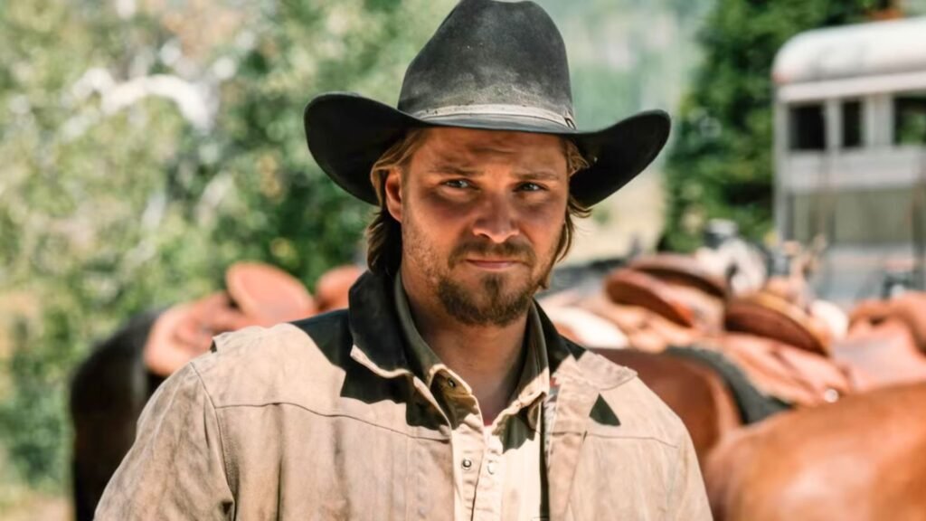 Kayce Dutton looks at something offscreen