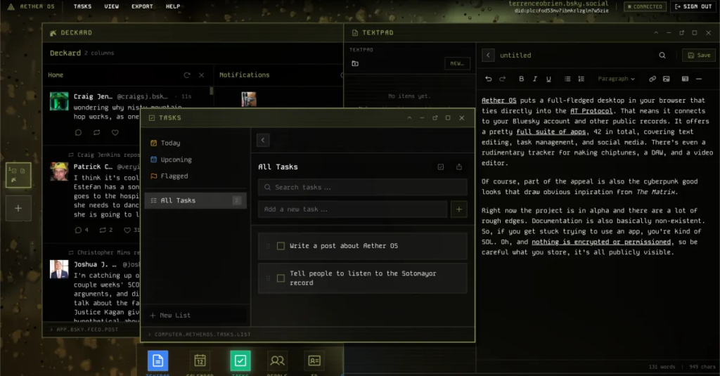 Aether OS is computer in a browser built for the AT Protocol