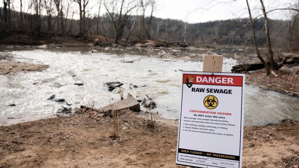 Class action lawsuit filed over Potomac sewage spill : NPR
