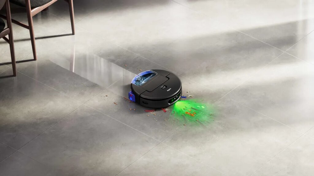 Dyson Launched Its First-Ever Robotic Mop and Vacuum. I Noticed It in Motion Dyson Spot+Scrub with green LED illumination