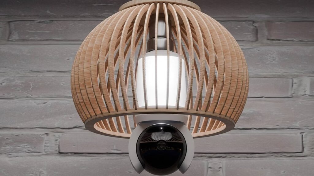 It looks like a normal lightbulb, but it's actually a 360-degree security camera