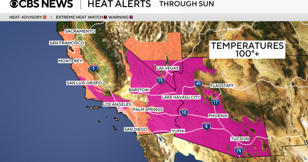Maps present forecast for excessive warmth wave scorching the West Maps show forecast for extreme heat wave scorching the West
