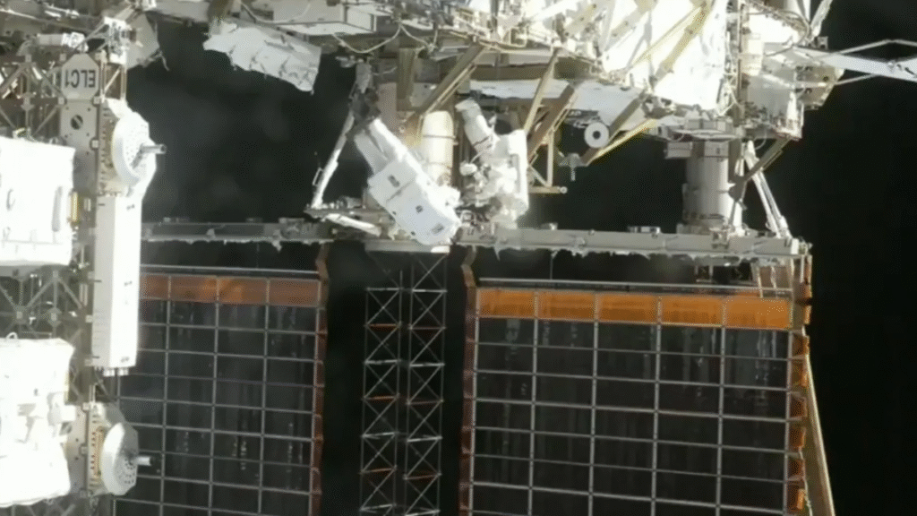 NASA Astronauts Complete 7-Hour Spacewalk to Prepare ISS Power System Upgrade