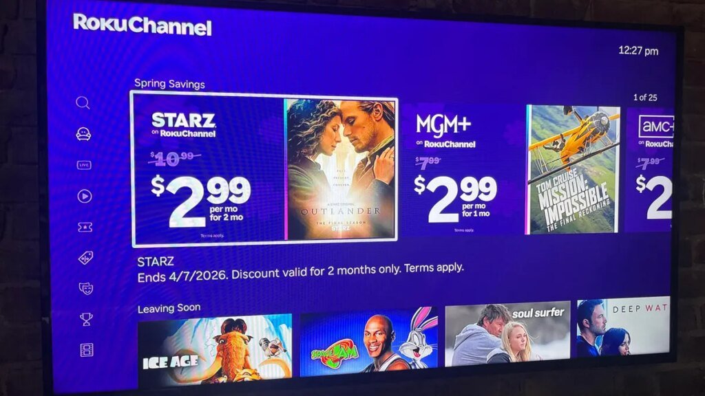 Snag AMC Plus, MGM Plus or Starz for $3 Per Month on the Roku Channel Roku Channel screen