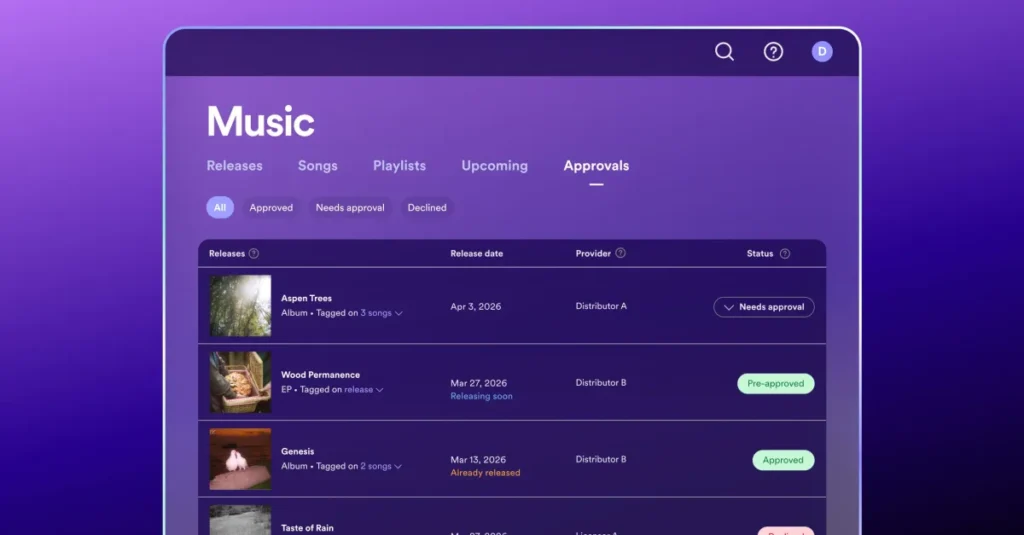 Spotify is letting artists manually approve releases to combat AI fakes