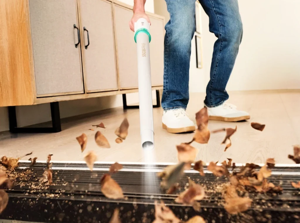 The Shark BlastBoss is a leaf blower that can be used indoors