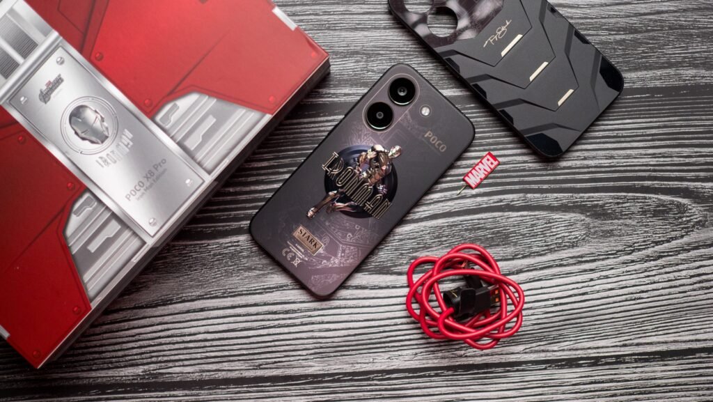 This is the POCO X8 Pro Iron Man Edition