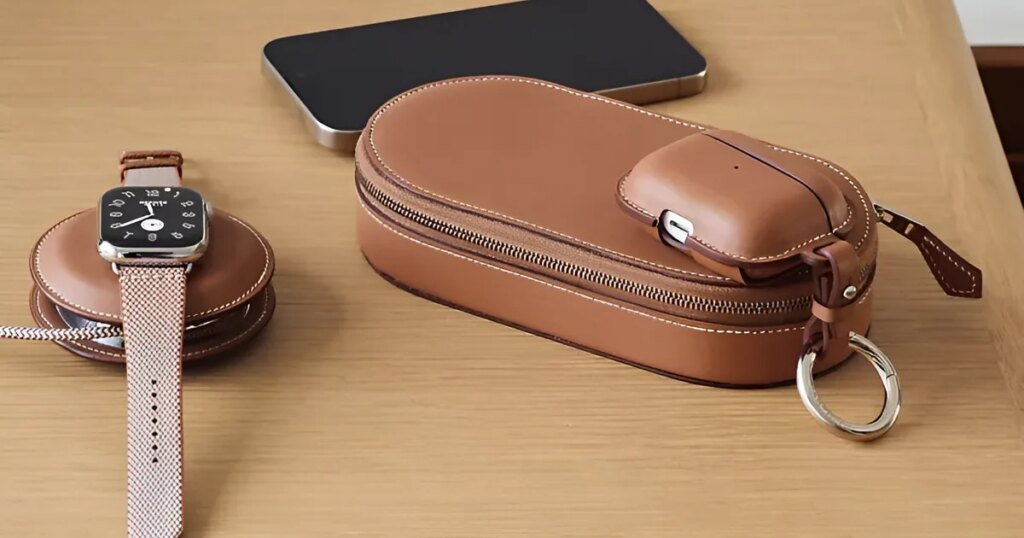 This luxurious leather-clad Apple Watch charging equipment from Hermès prices than a MacBook Professional This luxury leather-clad Apple Watch charging kit from Hermès costs than a MacBook Pro