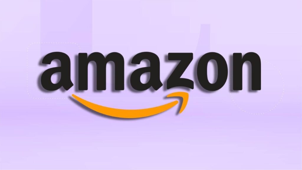 Amazon logo on purple background