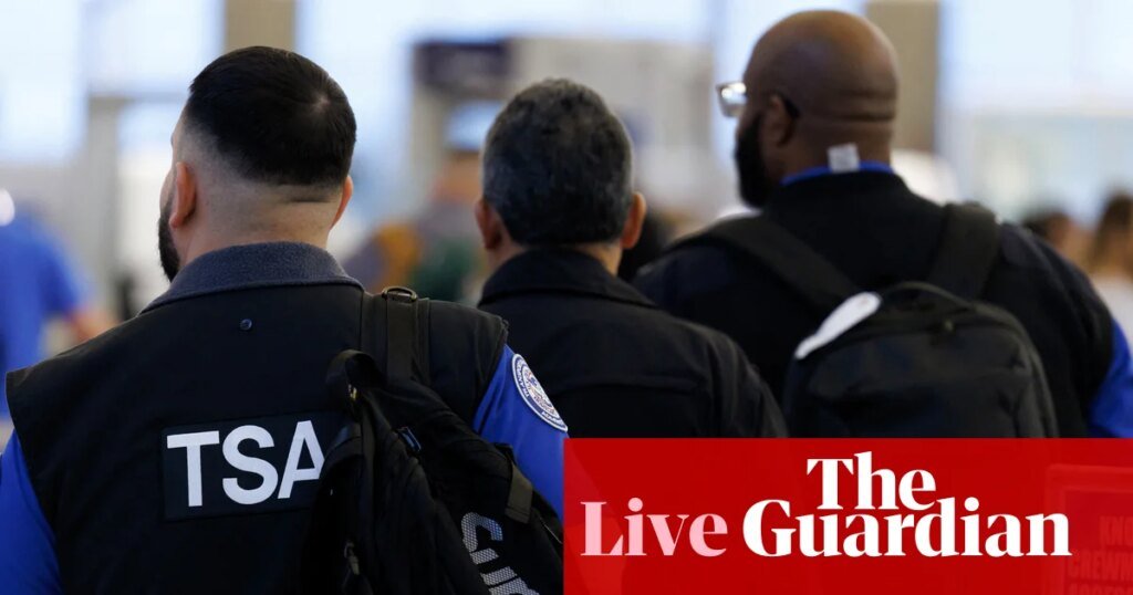 US airport security misses first paycheck as homeland security shutdown nears one month – live | Trump administration US airport security misses first paycheck as homeland security shutdown nears one month – live | Trump administration