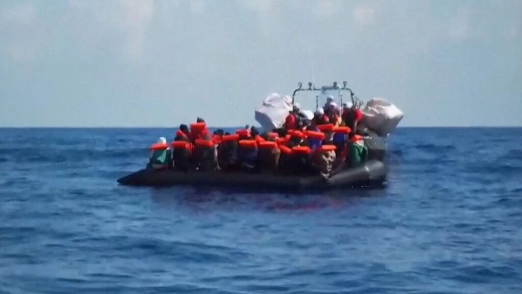 Video shows dozens of migrants being rescued in the Mediterranean Sea | Migration