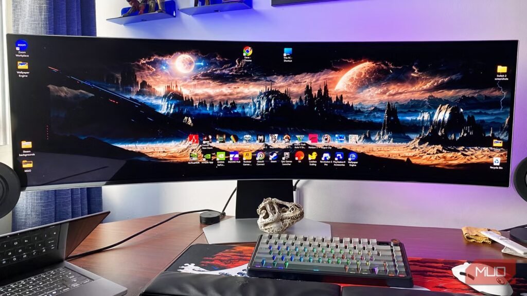 Your brand new screen looks dimmer than the store display for one very specific reason