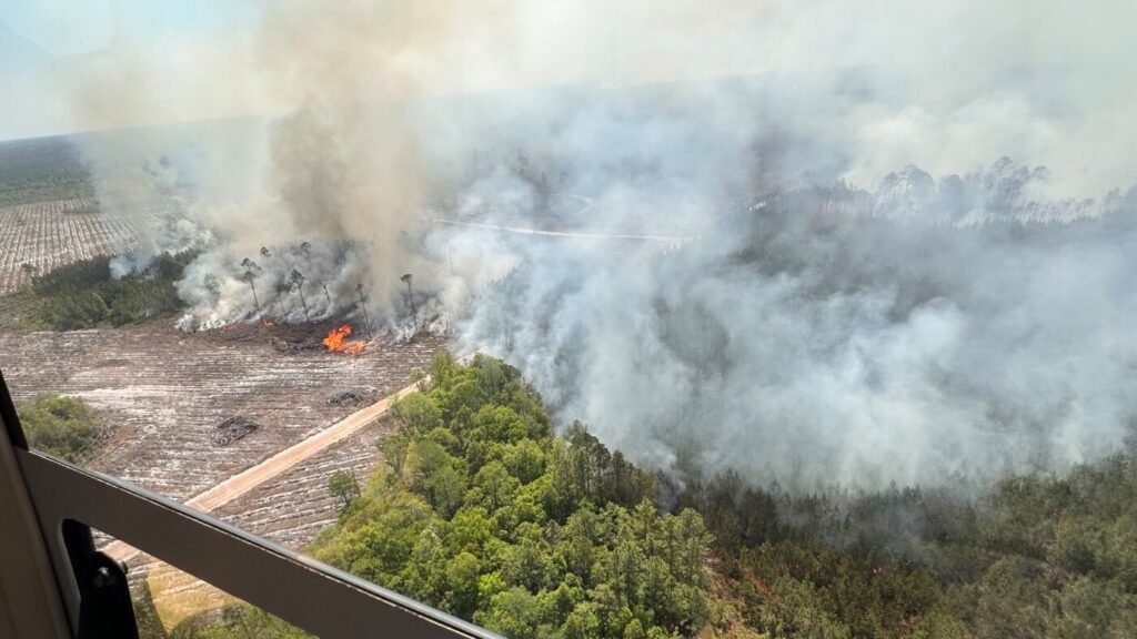 A fast-growing Georgia wildfire tops 31 square miles, with evacuations possible : NPR