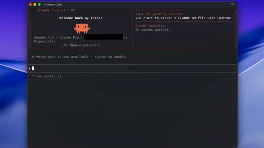 A screenshot of Claude Code running in the command line.