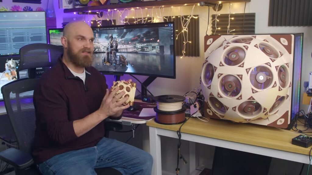 ‘Constructing the Superdome, a 15-fan PC aspect panel’: YouTuber makes large fan that appears wonderful — and drops temperature by 20C Giant 'superdome' fan made of 15 separate 120mm case fans shown attached to side of gaming PC