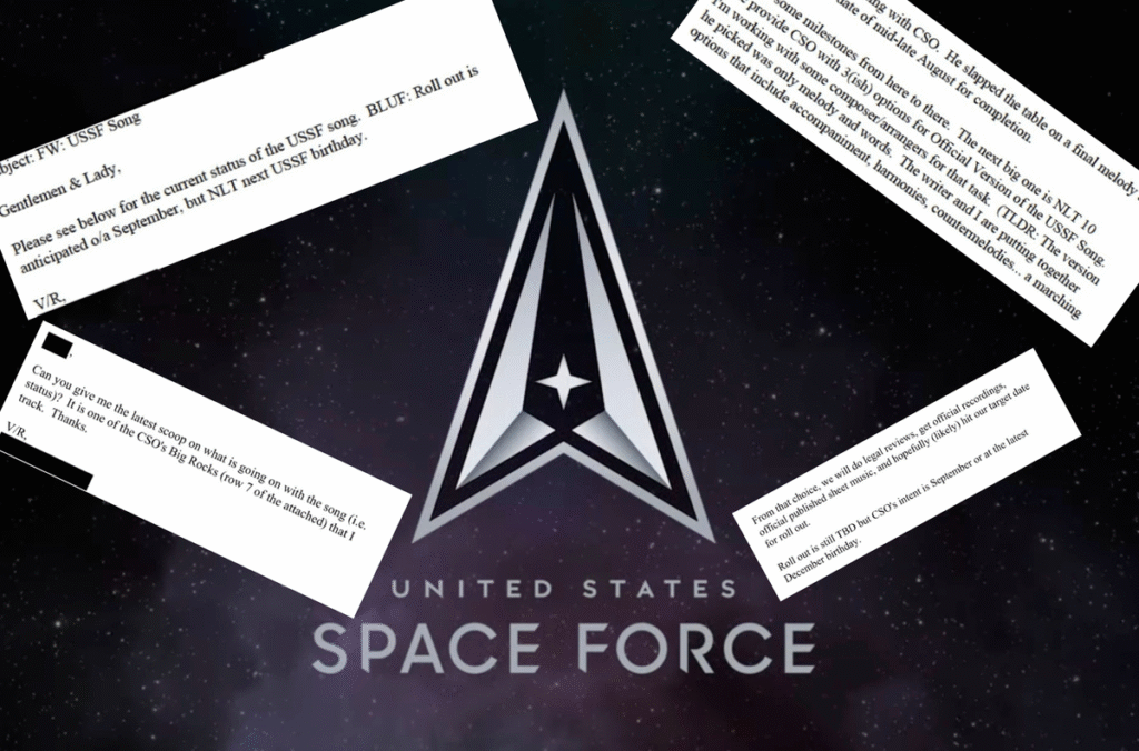 Emails Reveal House Pressure’s Hardest Mission Is Writing a Tune Emails Reveal Space Force’s Hardest Mission Is Writing a Song