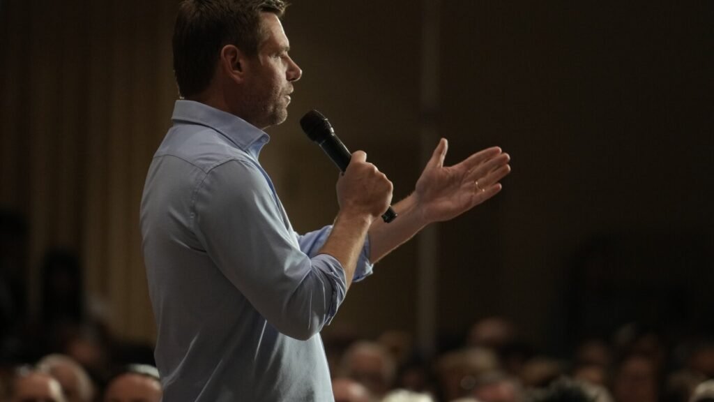 Combating assault allegations, Eric Swalwell suspends his bid for California governor : NPR Fighting assault allegations, Eric Swalwell suspends his bid for California governor : NPR