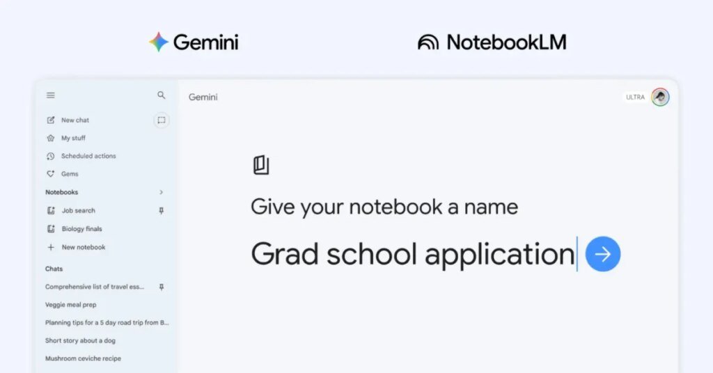 Gemini app rolling out ‘notebooks’ to organize chats & files