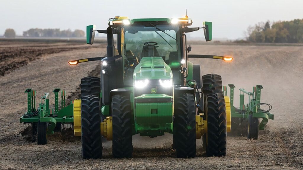 How AI and robotics is reshaping the function of contemporary farming An autonomous John Deere tractor working a field