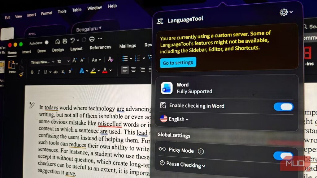 I replaced my $120/year Grammarly subscription with self-hosted LanguageTool