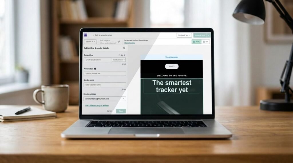 Mailjet email marketing on a macbook