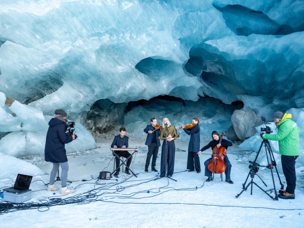Musician performs inside melting glacier to focus on local weather disaster | Local weather Musician performs inside melting glacier to highlight climate crisis | Climate
