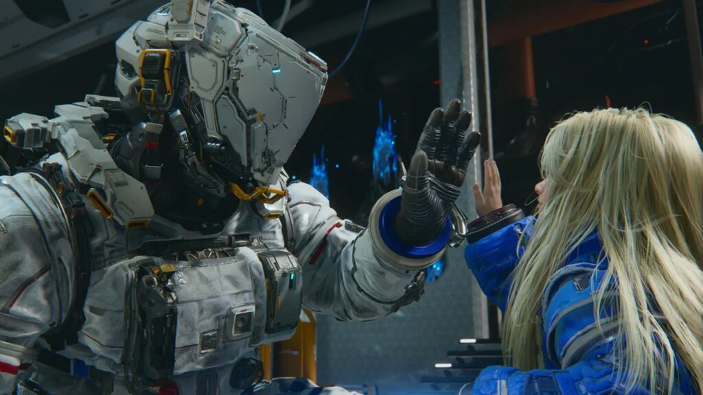 Pragmata Evaluation: A Streamlined, Satisfying Observe-As much as Resident Evil Requiem A man in a space suit holds up his hand for a high-five with a blonde girl android.