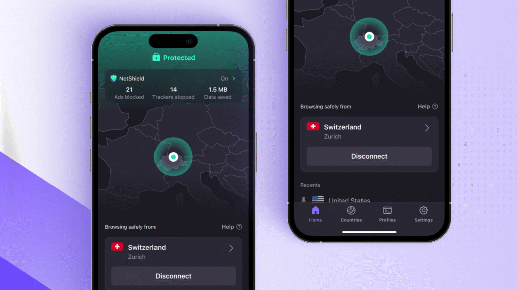 Proton VPN new mobile app interface &ndash; promo image