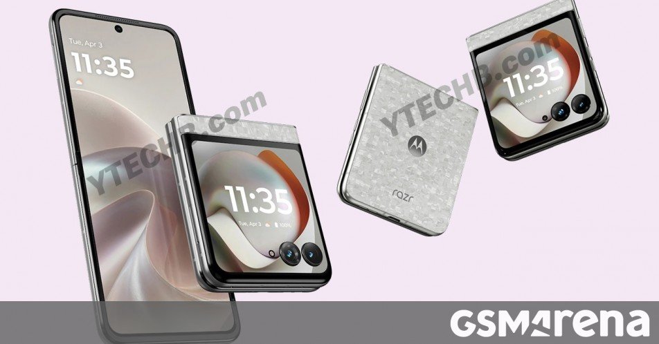 Renders present the Motorola Razr 70 in a brand new shade, Pantone Vibrant White Renders show the Motorola Razr 70 in a new color, Pantone Bright White