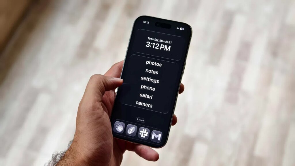 Dumb Phone app running on iPhone Air.