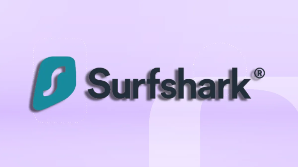 Surfshark logo against CNET's commerce background.