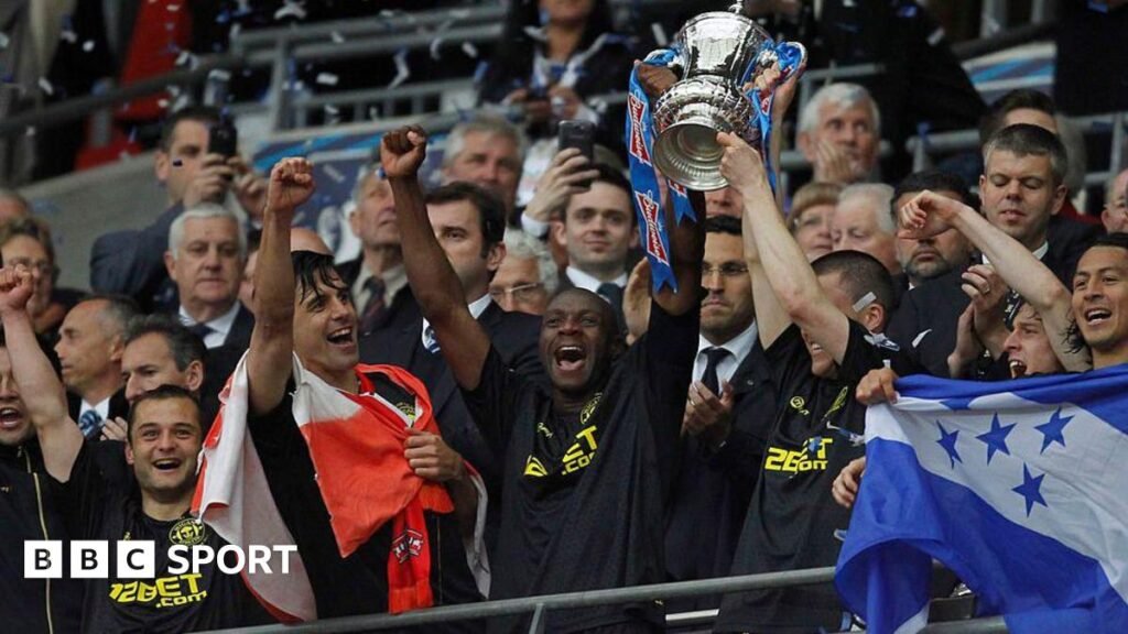 Wigan lifting the FA Cup