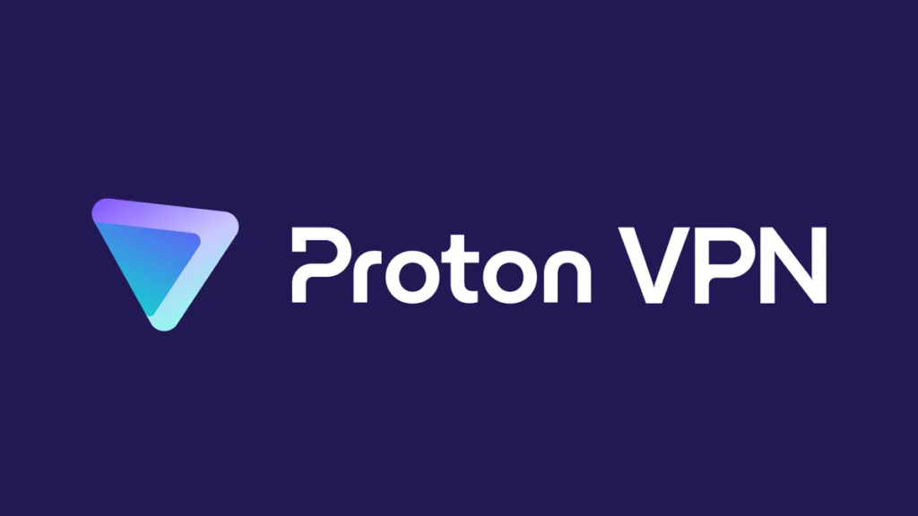 ProtonVPN logo on a dark purple background