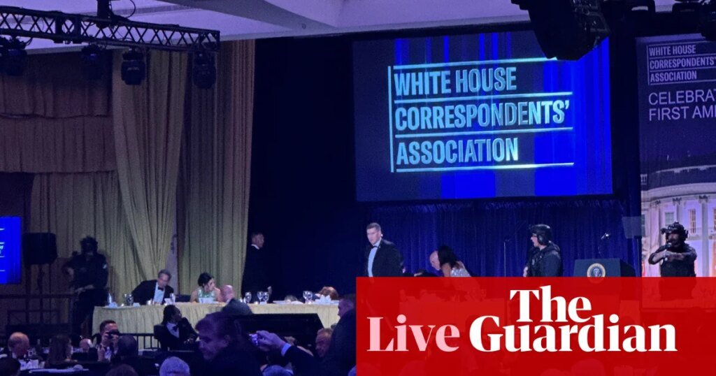 Trump says officer saved by bulletproof vest in shooting at White House correspondents’ dinner - follow live | Donald Trump