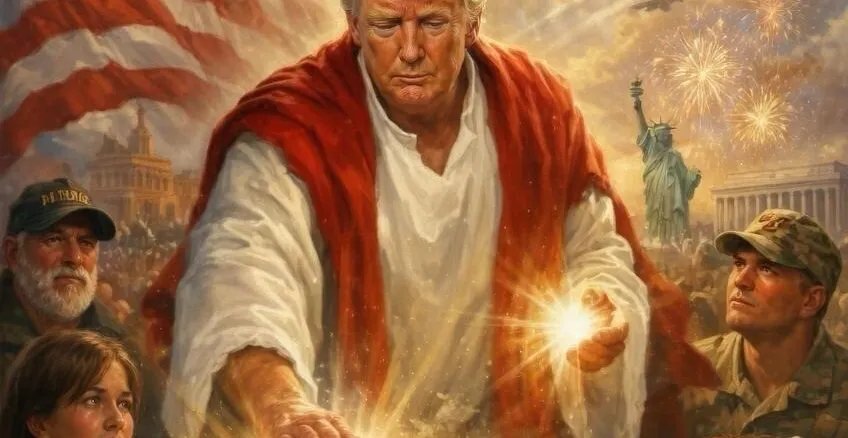 Trump’s posting much more AI-generated Trump-Jesus fan artwork Trump’s posting even more AI-generated Trump-Jesus fan art