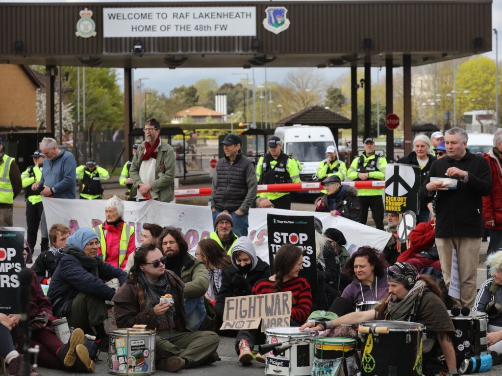 UK police arrest seven protesters near RAF base used by US | Israel-Palestine conflict News