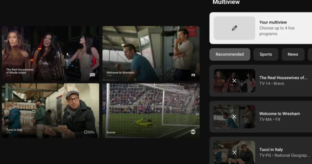 YouTube TV custom multiview lets you mix NFL Sunday Ticket with any channel