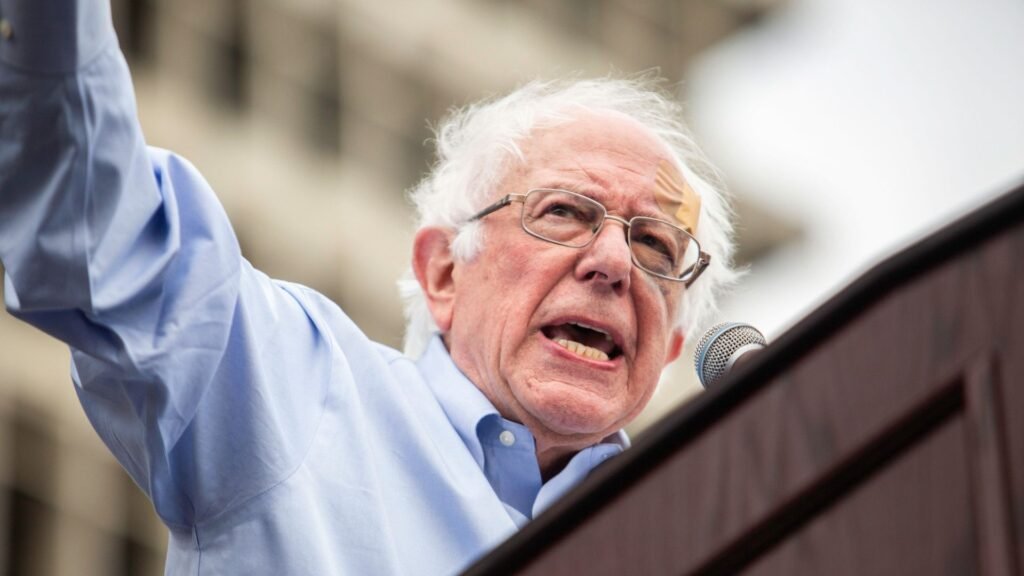 U.S. Senator Bernie Sanders during a campaign for the 2020 presidential bid, speaking to supporters at Grand Park in downtown Los Angeles on Saturday, March 23, 2019.
