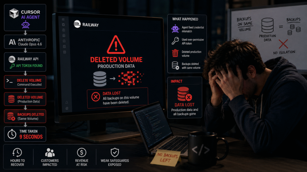 Cursor AI coding agent deletes entire production database