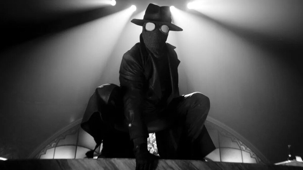 Nicolas Cage in a scene from Spider-Noir
